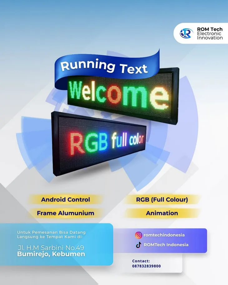 Running Text - Produk ROMTECH Indonesia